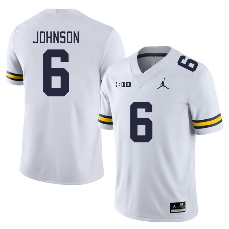 Michigan Wolverines #6 Cornelius Johnson College Football Jerseys Stitched Sale-White